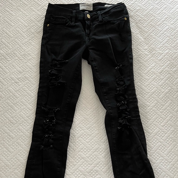 Frame Distressed Le Skinny De Jeanne - Picture 2 of 11